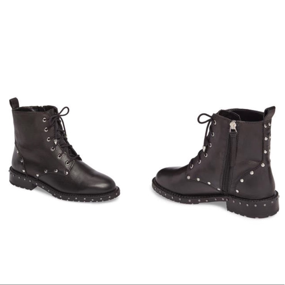 Rebecca Minkoff Gerry Studded Black Combat Boots